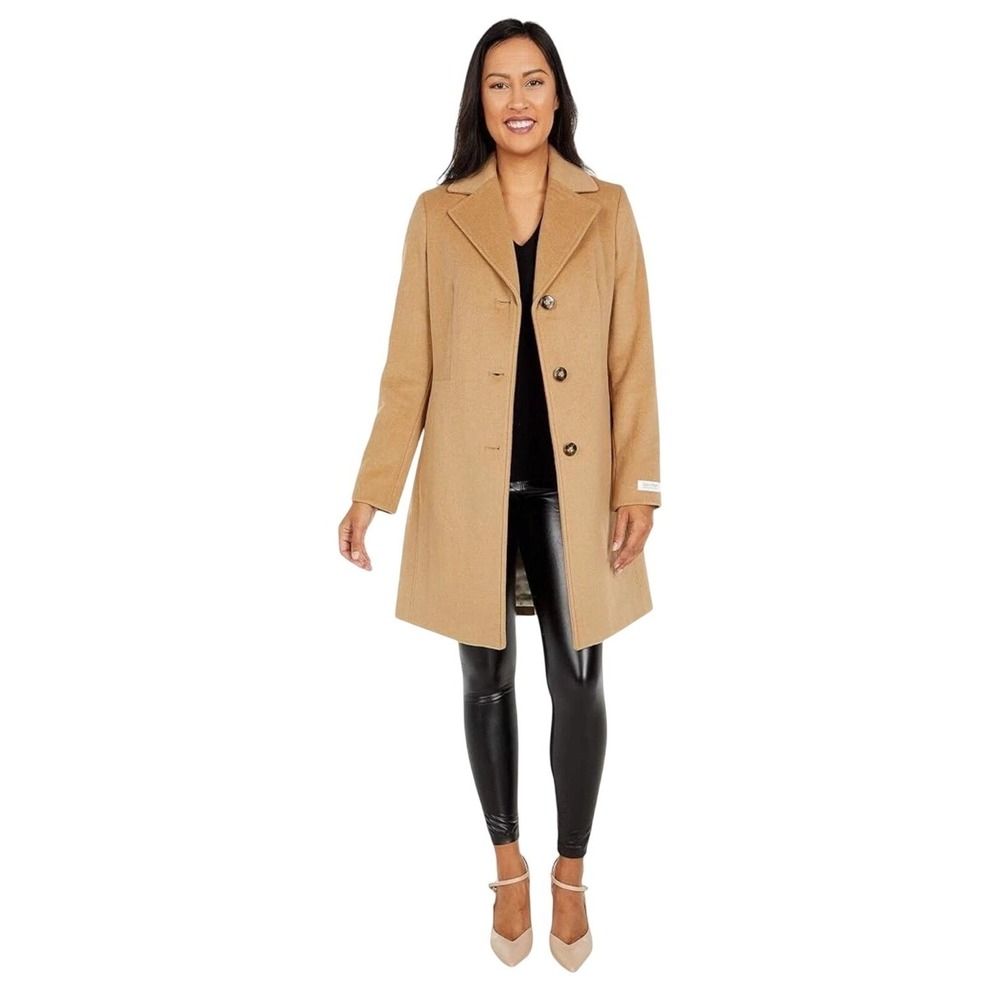 Calvin Klein Women's Coat Size‎ 4 Brown Precious Fiber Long Jacket CW082699
